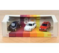 JUEGO DE 3 MODELOS DE COCHE ESTÁTICO NOREV RENAULT CLIO WILLIAMS R5 PEUGEOT 2...