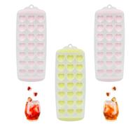 Juego de 3 moldes de silicona con diseño de corazón, molde para cubitos de hielo pequeños, grandes de plástico para chocolate, forma de corazón, ice maker，cubitera,cubiteras para hielo