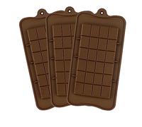 Juego de 3 moldes de silicona para chocolate, moldes antiadherentes para magdalenas y barritas energéticas moldes de chocolate, moldes de silicona para dulces y barras energéticas para DIY Chocolate