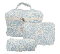Juego de 3 Neceser de Viaje, Bolsas de Maquillaje Acolchadas de Algodón Neceser Maquillaje Grande Neceser Acolchado Mujer para Maquillaje Necessaire Viajes Accesorios de Mujer (A)