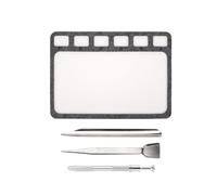 Juego de 3 o 4 piezas para manualidades de cuentas, bandeja de fieltro antideslizante, 6 compartimentos, cucharas de acero inoxidable, herramientas de joyería, alfombrilla de manualidades, juego de