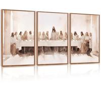 Juego de 3 obras de arte de pared de la última cena de Jesús sin marco, decoración de pared cristiana de doce apóstoles, pintura de pared de Jesús, impresiones artísticas de Pascua renacentistas de la