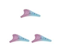 Juego de 3 ocarinas hechas a mano con 12 agujeros de cerámica, instrumento de viento A
