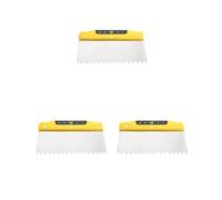 Juego de 3 paletas de yeso con muescas para yeso, espátula dentada, paleta de yeso de 200 mm, amarillo y negro