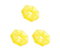 Juego de 3 paquetes de 2 pastilleros semanales de plástico con 7 rejillas de almacenamiento para tabletas, dispensador de viaje, campamento, caja de accesorios, amarillo