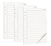 Juego de 3 paquetes de recarga de papel, A5 hojas de papel de recarga, 135 páginas recargas del planificador de la lista de tareas, agendas, proyectos de bricolaje