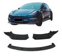 Juego de 3 Parachoques Delanteros de Fibra de Carbono auténtica, alerones, separadores de Labios, Cubiertas for Cortavientos, Compatible con Tesla Model 3 2017 2018 2019 2020 2021 2022