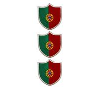 Juego de 3 parches de bandera de escudo de todos los países - Insignia bordada de bandera nacional para planchar o coser - 6,3 x 5,5 cm para viajes, chaquetas, mochilas, sombreros, ropa y manualidades