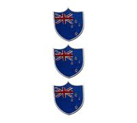 Juego de 3 parches de bandera de escudo de todos los países, insignia bordada para planchar o coser, 6,3 x 5,5 cm, para viajes, chaquetas, mochilas, sombreros, ropa y manualidades (Nueva Zelanda)