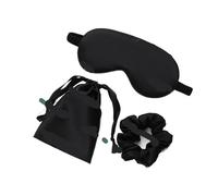 Juego de 3 parches de seda de imitación para los ojos, máscara para dormir, para viajes, relajación, para dormir, para dormir, suave, color negro
