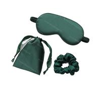 Juego de 3 parches de seda de imitación para los ojos, máscara para dormir, para viajes, relajación, sombra de ojos para la salud, dormir suave (verde)