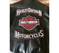 Juego de 3 parches parches parches con logotipo grande compatible con Harley Davidson chaleco termoadhesivos grandes XL Hombro Oferta Idea regalo parche Emblema Sportster Dyna Softail Biker Club