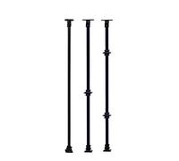 Juego de 3 pasamanos negros para escalera, barandilla ajustable para loft, columnas de eje de 39.3 pulgadas de alto, poste de barandilla de altura personalizable, ideal para decoración segura del