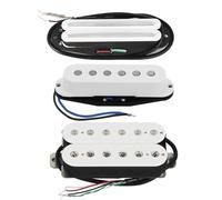 Juego de 3 pastillas Alnico 5 de doble riel, de bobina simple y humbucker, blancas, for SSH y HSS for guitarra eléctrica.