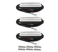 Juego de 3 pastillas SSS de bobina simple con riel for guitarra, pastillas humbucker de cerámica de doble riel for piezas de guitarra eléctrica ST.(White Set)