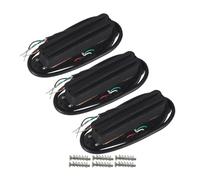 Juego de 3 pastillas SSS de bobina simple con riel for guitarra, pastillas humbucker de cerámica de doble riel for piezas de guitarra eléctrica ST.(Full Black Set)