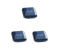 Juego de 3 pastilleros portátiles para medicamentos, vitaminas, 4 rejillas, 8 x 8 x 2,4 cm, color azul