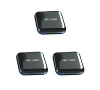 Juego de 3 pastilleros portátiles para medicamentos, vitaminas, 4 rejillas, 8 x 8 x 2,4 cm, color negro