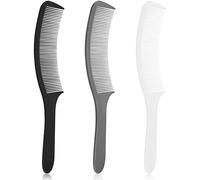 Juego de 3 peines curvados de peluquería en negro, blanco y gris: perfecto para cortes de pelo profesionales y peinado, diseño ergonómico de parte superior plana