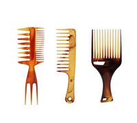 Juego de 3 Peines de Estilo Profesional, Peine para el Cabello, Peine para el Cabello, Peine Afro para el Cabello, Peine para el Cabello Recto, Peine de Plástico, Herramienta de Peluquería para el Est