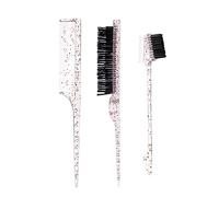 Juego de 3 peines para peinar el cabello, peine para teñir, seccionar, resaltar, tejer, cortar cejas, accesorios brillantes, profesionales, antiestáticos, colas, teñido de dientes finos