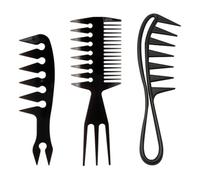 Juego de 3 peines, peine de dientes ancho para rizos y volumen, peine de peluquería antiestático para hombres y mujeres, incluye peine grande y n.º 7 pequeño, desenredado suave sin tirones