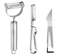 Juego de 3 peladores multifunción de acero inoxidable