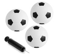 Juego de 3 pelotas de fútbol pequeñas de 16 cm, minibalón de fútbol con mini balón de fútbol y bomba de aire, mini balones de fútbol para niños y adultos, ideal para parque infantil, baño de playa