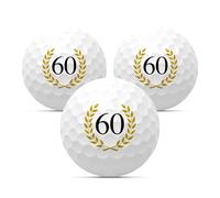 Juego de 3 pelotas de golf "60" para cumpleaños, regalo de golf, regalo de cumpleaños, idea de regalo, aniversario, aniversario, feliz cumpleaños, 18, 20, 22, 25, 30, 33, 35, 40, 44, 45, 50, 55, 65,