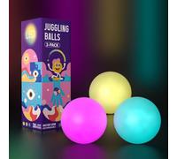 Juego de 3 Pelotas Malabares LED - Bolas Malabarismo con Luz Luminosa y Efecto Arco Iris | Juguetes Giratorios con Luces para Principiantes y Profesionales | Bolas Malabares para Niños y Adultos