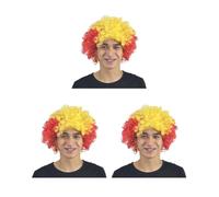 Juego de 3 pelucas de payaso rizadas para fiestas de Navidad, pelo sintético, para aficionados al fútbol, amplia aplicación, fiestas, disfraz divertido de España