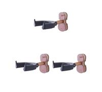 Juego de 3 perchas de pared para violín con bloqueo automático de seguridad, soporte de pared de madera, color negro