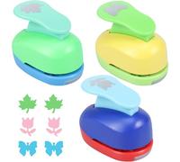 Juego de 3 perforadores de papel, juego de perforadoras con motivo, juego de troquelado para niños, troquelador de papel para papel, álbum de fotos, manualidades (B)