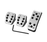 Juego De 3 Piezas Cubierta Pedal Acelerador Y Freno, Almohadilla Coche, Vehículo Para 2014-2018, Caucho Metálico, Tono Plateado, Negro