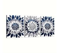 Juego de 3 piezas de arte abstracto de flores y estilo rústico: lienzo para decorar la sala de estar, el dormitorio y la oficina (50 x 70 cm x 3, sin marco).