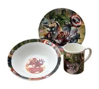 Juego de 3 piezas de cerámica Vengadores Marvel taza tazón plato vajilla para niños en embalaje