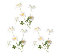 Juego de 3 piezas de crisantemos de llama inspirados en la seda para coronas florales, colgantes de puerta, estantes y proyectos contemporáneos de decoración del hogar (blanco)