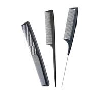 Juego de 3 piezas de fibra de carbono para rata, peine de cola de trenza de dientes finos para mujeres y hombres, peluquería