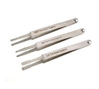 Juego de 3 piezas de limpiador de terminales eléctricos con pinzas para limpiar conectores de pin de pala en alternadores, ventiladores y motores