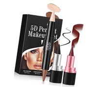 Juego de 3 piezas de maquillaje 5D 2 en 1, delineador de labios y lápiz labial de doble extremo, crema bronceadora y barras de resaltado, kits de maquillaje para contornear y resaltar