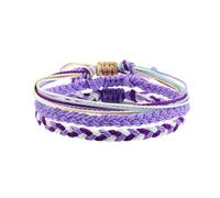 Juego de 3 piezas de pulsera tibetana multicolor for mujeres y hombres, amuleto de la suerte, pulseras de cuerda trenzada de yoga ajustables, adecuadas for pulsera, regalos de cumpleaños, favores de f