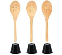 Juego de 3 Piezas de trofeos de Premio de Cuchara de Madera con Base para el Primer Segundo y Tercer Lugar, Cuchara Desmontable, Premio Divertido de Chile, premios de Cocina Personalizados,