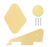 Juego de 3 piezas LP Pickguard Control Backplate Selector Placa de interruptor con tornillos compatible con Epiphone Les Paul Standard Guitar Plastic Cream