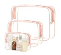 Juego de 3 Piezas Neceser Transparente Viaje Avion, Neceser Impermeable Mujer, Trousse de Toilette Transparente