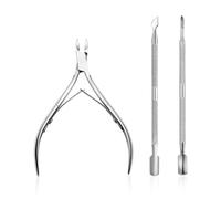 Juego de 3 piezas para eliminar la capa córnea de manicura, herramienta profesional de acero inoxidable para eliminar la capa córnea, tijeras profesionales para cutículas, tijeras para uñas