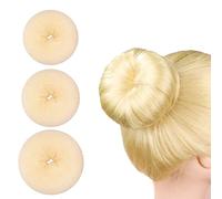 Juego de 3 piezas para hacer moños de pelo con forma de dona, herramienta de peinado para mujeres y niñas, grande, mediano y pequeño)