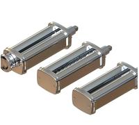 Juego de 3 piezas para máquinas de cocina Kenwood KVC/KVL, con rodillo de hoja de pasta, cortador de espaguetis y fettuccin, acero inoxidable 304, accesorios para hacer pasta con botón giratorio, 8