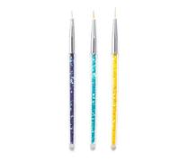 Juego de 3 pinceles acrílicos para decoración de uñas, punta 3D, punta ultrafina, bolígrafo de dibujo de línea UV, herramienta de pintura de gel UV, pinceles de pintura de gel UV, pintura de uñas