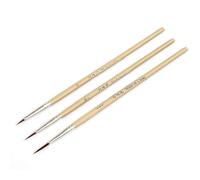Juego de 3 pinceles de nailon con gancho de línea profesional de punta fina para acrílico, acuarela, pintura al óleo