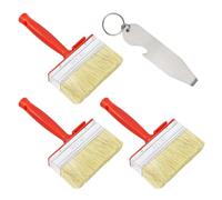 Juego de 3 pinceles de pintura fijos, con 1 abrelatas, kit de herramientas de pintura de pared, herramientas de decoración industrial, adecuado para pintura, revestimiento, paredes, madera, muebles